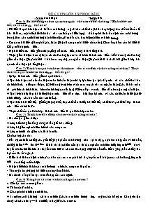 Đề cương ôn tập học kì II môn: Sinh Học 8