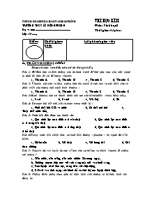 Đề thi học kì II môn: Sinh học 8 - Trường THCS Lê Hồng Phong