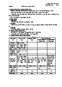 Giáo án môn Sinh 8 - Tiết 19: Kiểm tra một tiết