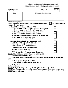 Giáo án Sinh học 8 - Tiết 19: Kiểm tra