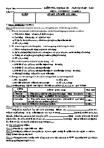 Kiểm tra 45 phút học kỳ II - Môn: Sinh Học 8