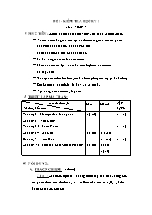 Kiểm tra học kỳ I - Môn Sinh 8