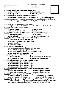 Bài kiểm tra 15 phút - Môn Sinh Hoc 9