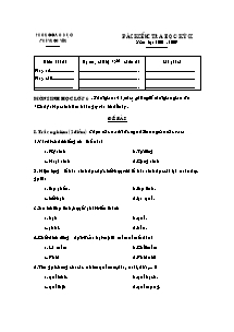 Bài kiểm tra học kỳ II - Môn Sinh 9