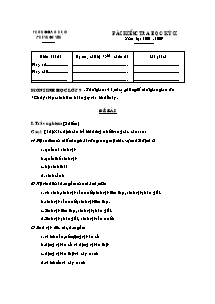 Bài kiểm tra học kỳ II - Môn Sinh vật 9