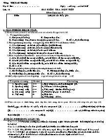 Bài kiểm tra một tiết - Môn: Sinh học 8 - Trường THCS số 2 Tân Mỹ