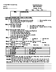 Bài kiểm tra số 1 - Môn: Sinh học 8 - Trường THCS Trương Vương