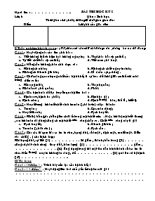 Bài thi học kỳ I - Môn: Sinh Học 8