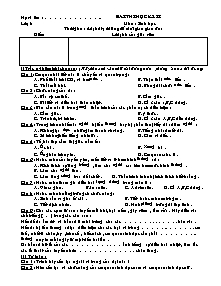 Bài thi học kỳ II - Môn: Sinh học 8 - Đề 05