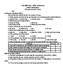 Đề kiểm tra 1 tiết (tháng 10) - Môn: Sinh học 8