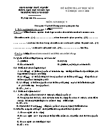 Đề kiểm tra 45’ - Học kì II - Môn: Sinh học 9 - Đề 1