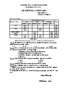 Đề kiểm tra 45 phút kì I - Môn Sinh 9