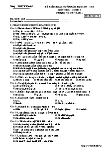 Đề kiểm tra 8 tuần - Môn thi: Sinh 10