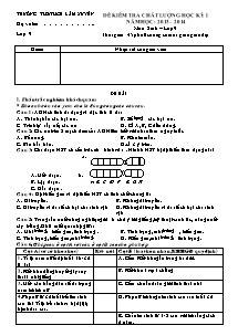 Đề kiểm tra chất lượng học kỳ - Môn: Sinh lớp 9