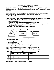 Đề kiểm tra đội tuyển môn Sinh 9
