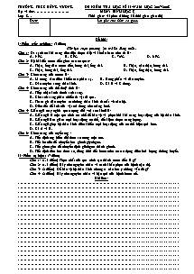 Đề kiểm tra học kì II - Môn: Sinh học 8 - Trường THCS Hùng Vương