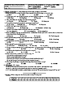 Đề kiểm tra học kì II - Môn: Sinh học 8 - Trường THCS Phổ Cường