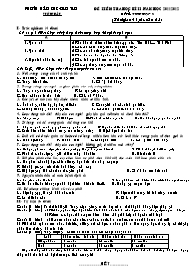 Đề kiểm tra học kì II - Môn: Sinh học 9 - Đề 3