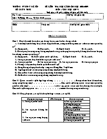 Đề kiểm tra học kì II - Môn: Sinh học lớp 9 - Trường TPDTNT Hà Tiên