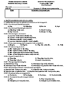 Đề kiểm tra học kì II - Môn: Sinh vật khối 8