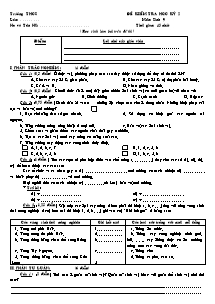 Đề kiểm tra học kỳ 2 - Môn: Sinh 9
