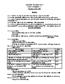 Đề kiểm tra học kỳ I - Môn: Sinh học 9 - Đề 3