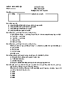 Đề kiểm tra - Môn: Sinh học 9