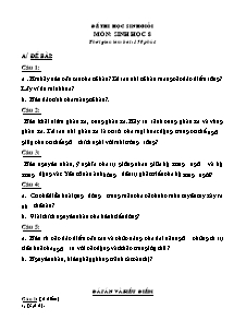 Đề thi 150' học sinh giỏi - Môn: Sinh học 8