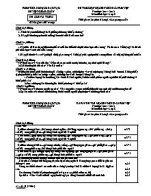 Đề thi chọn học sinh giỏi cấp huyện - Môn: Sinh học - Lớp 8 - Đề 2