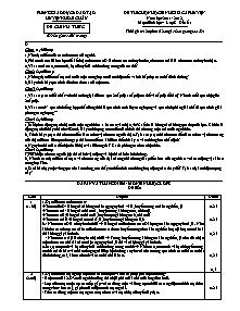 Đề thi chọn học sinh giỏi cấp huyện - Môn: Sinh học - Lớp 8 - Đề số 1