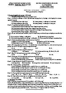 Đề thi chọn học sinh giỏi cấp trường - Môn thi: Sinh học lớp 9 - Trường THCS Thị trấn Cát Hải