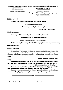 Đề thi chọn học sinh giỏi lớp 9 cấp huyện - Môn thi: Ngữ Văn