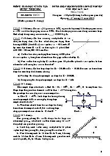 Đề thi chọn học sinh giỏi lớp 9 cấp huyện - Môn: Vật Lý