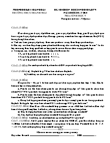 Đề thi chọn học sinh giỏi lớp 9 - Môn: Sinh học 9