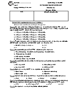 Đề thi chọn học sinh giỏi lớp 9 - Môn: Sinh Học - Trường THCS Nguyễn Văn Linh