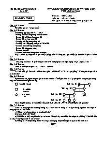 Đề thi chọn học sinh giỏi lớp 9 tỉnh Cà Mau - Môn thi: Sinh Học