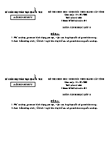 Đề thi chọn học sinh giỏi - Môn: Sinh học lớp 8 - Đề chính thức