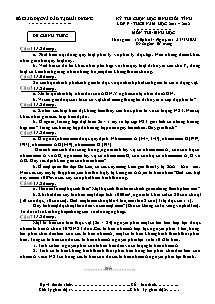 Đề thi chọn học sinh giỏi tỉnh lớp 9 - Môn thi: Sinh Học - Đề 6