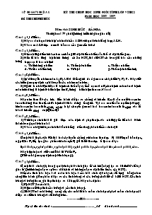 Đề thi chọn học sinh giỏi tỉnh lớp 9 THCS - Môn: Sinh học - Bảng A