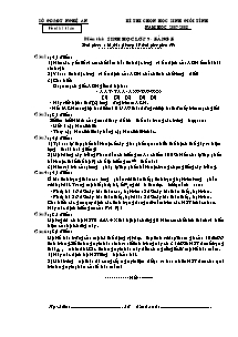 Đề thi chọn học sinh giỏi tỉnh - Môn thi: Sinh học lớp 9 - Bảng B