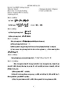 Đề thi đề xuất - Môn thi: Toán 9 - Trường THCS Chân Lý