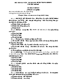 Đề thi giáo viên giỏi môn Sinh - Đề thi lý thuyết