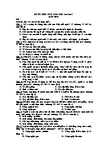 Đề thi giữa học kì II - Môn Sinh 9