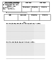 Đề thi học kì I - Môn: Sinh lớp 8 - Trường THCS Nguyễn Văn Trỗi