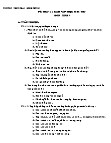 Đề thi học kì II - Môn Sinh học 9 - Trường THCS Phan Đình Phùng