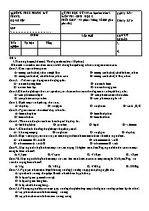 Đề thi học kỳ I - Môn thi: Sinh học 8 - Trường THCS Phước Mĩ