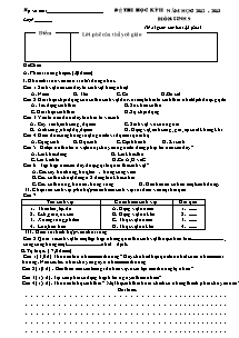 Đề thi học kỳ II - Môn: Sinh khối 9 - Đề 5