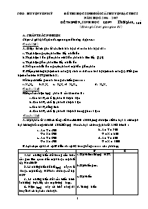 Đề thi học sinh giỏi cấp huyện bậc THCS - Môn thi: Sinh học lớp 9