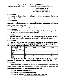 Đề thi học sinh giỏi cấp huyện - Môn: Sinh học 8 - Trường THCS Vĩnh Tường