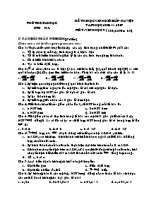 Đề thi học sinh giỏi cấp huyện - Môn: Sinh học 9 - Đề 01